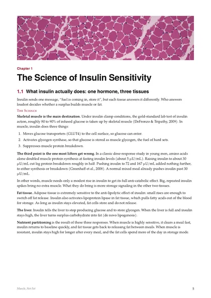 Page from Chapter 1, opening on what insulin actually does